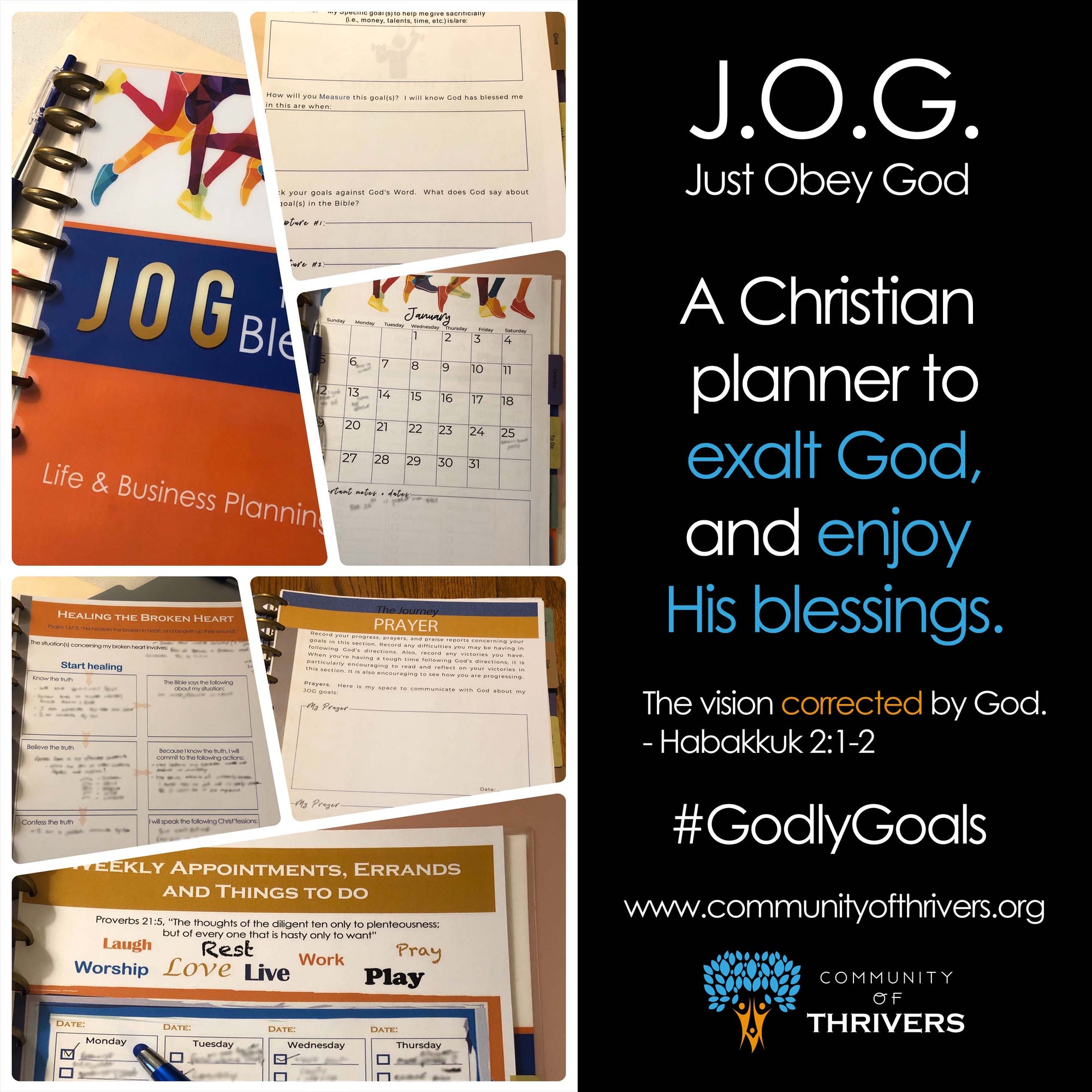 J.O.G. to Your Blessings Digital Hyperlinked Planner